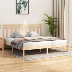Estructura de cama de madera maciza 200x200 cm D