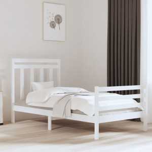 Estructura de cama madera maciza blanca 100x200 cm D