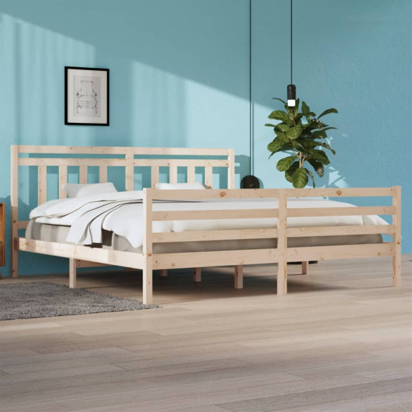 Estructura de cama de madera maciza 200x200 cm D