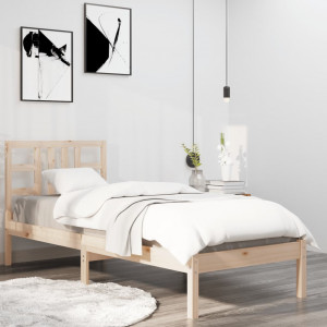 Estructura de cama  dmadera maciza de pino 90x200 cm D
