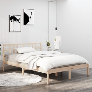 Estructura de cama de madera maciza 160x200 cm D