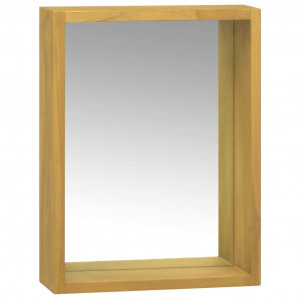 Mueble con espejo madera maciza de teca 30x10x40 cm D