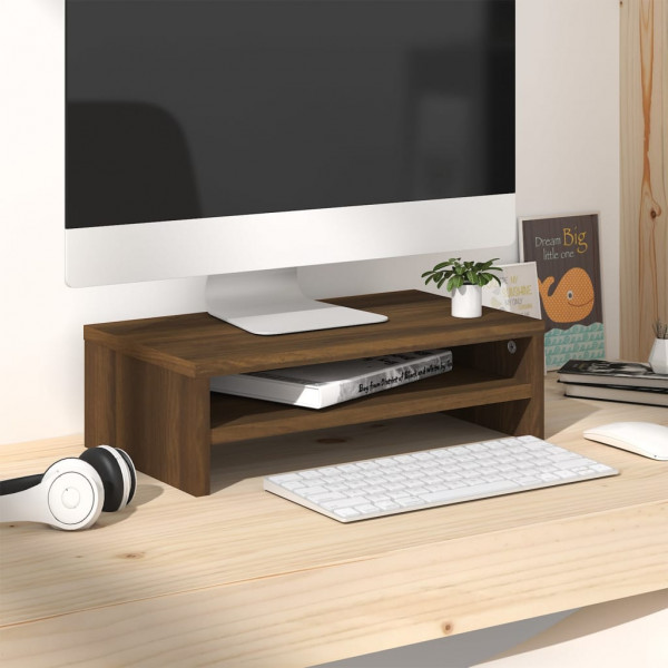 Soporte de monitor madera contrachapada roble marrón 42x24x13cm Soporte de monitor madera contrachapada roble marrón 42x24x13cm D