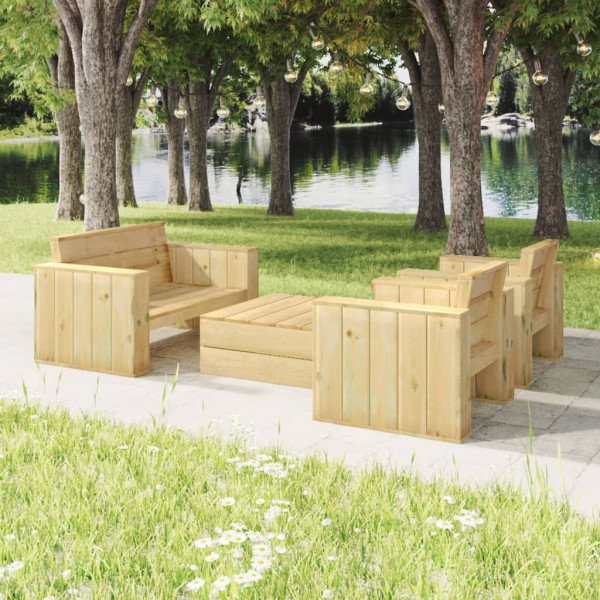 Conjunto de móveis de jardim de madeira maciça de pinho impregnada D