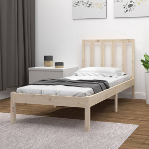 Estructura de cama madera maciza de pino 90x200 cm D