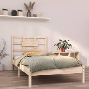 Estructura de cama madera maciza de pino 90x200 cm D