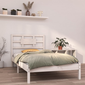 Estructura de cama madera maciza de pino blanco 100x200 cm D