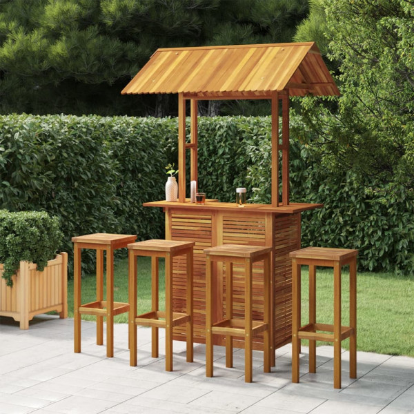Furniture bar jardim 5 pzas madeira maciça de acacia D