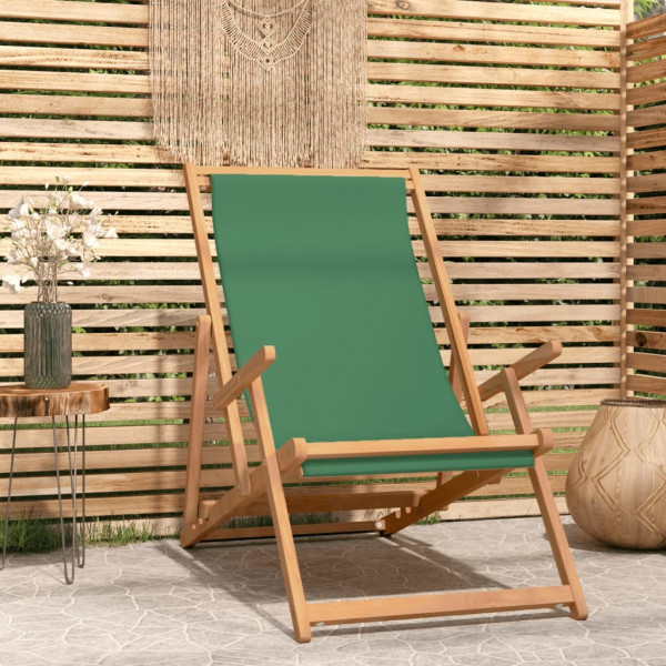 Silla de playa plegable de madera maciza de teca verde D