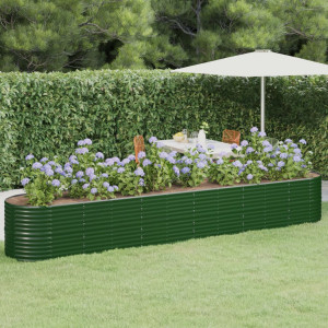 Jardinera arriate acero recubrimiento polvo verde 440x80x68 cm D