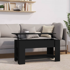 Mesa de centro madera contrachapada negro 101x49x52 cm D