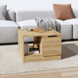 Mesa de centro madera contrachapada roble Sonoma 50x50x36 cm D