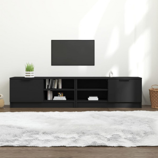 Mueble para TV 2 pzas madera contrachapada negro 80x35x36.5 cm D