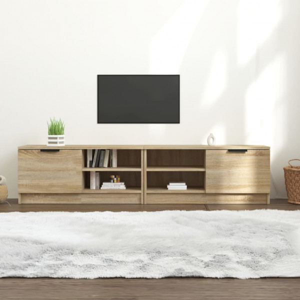Mueble para TV 2 pzas madera contrachapada roble 80x35x36.5 cm D
