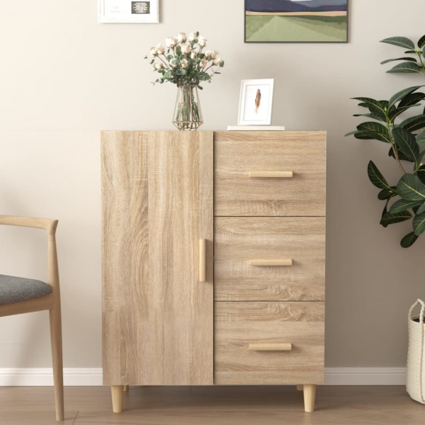 Aparador de madera contrachapada roble Sonoma 69.5x34x90 cm Aparador de madera contrachapada roble Sonoma 69.5x34x90 cm D