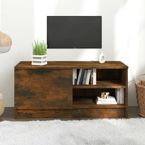 Mueble para TV madera contrachapada roble ahumado 80x35x36.5 cm D