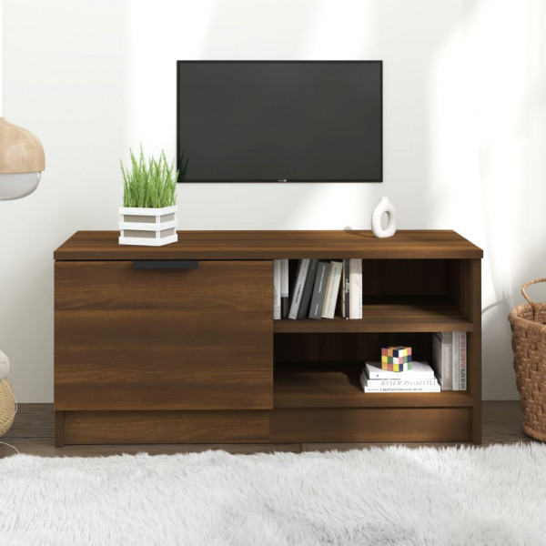Mueble para TV madera contrachapada marrón roble 80x35x36.5 cm D