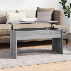 Mesa de centro madera contrachapada gris Sonoma 102x50.5x52.5cm D