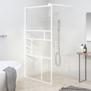 Mampara de ducha accesible vidrio ESG blanco 100x195 cm D