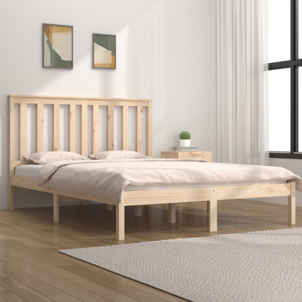Estrutura cama dupla pequena madeira maciça pinheiro 120x190 cm D