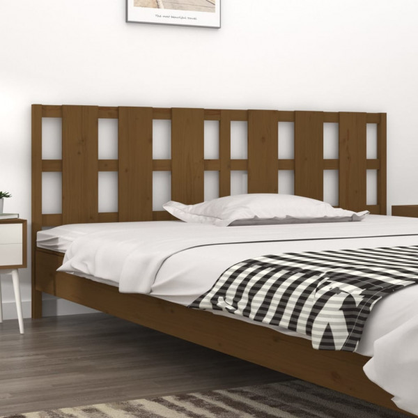 Cabeça de cama madeira maciça de pinho marrom mel 205x4x100 cm D