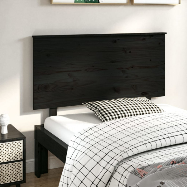 Cabecero de cama madera maciza de pino negro 124x6x82.5 cm D