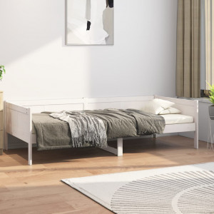 Sofá cama madera maciza de pino blanco 90x190 cm D