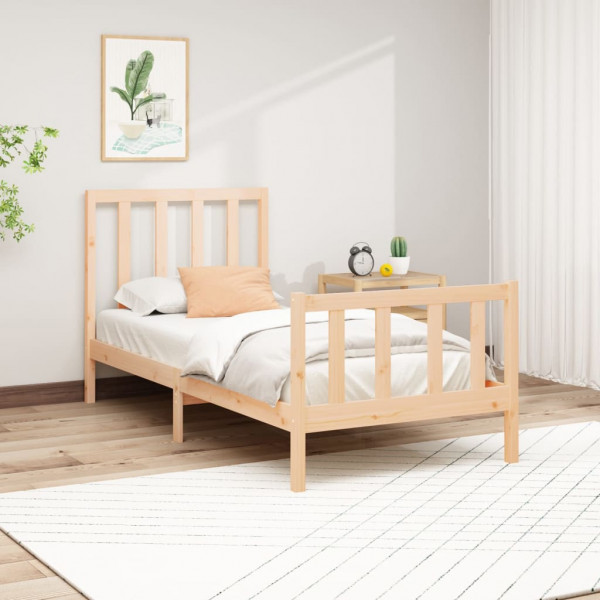 Estrutura de cama madeira maciça de pinho 90x200 cm D