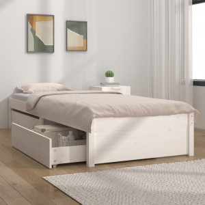 Estructura de cama con cajones blanco 90x200 cm
