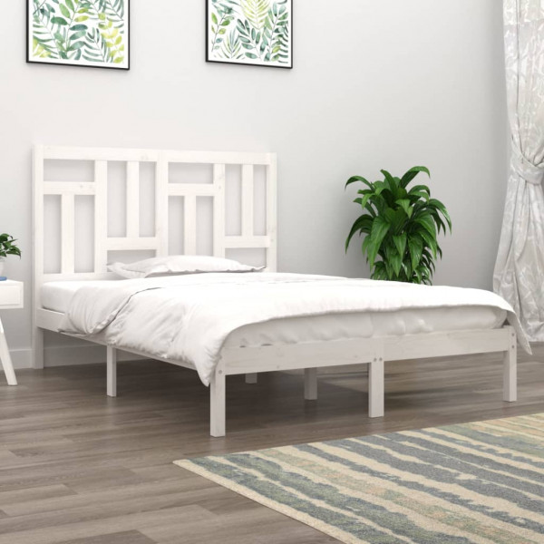 Estructura cama madera maciza pino blanca king size 180x200 cm D