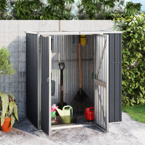 Abrigo para ferramentas de jardim em aço galvanizado 161x89x161cm D