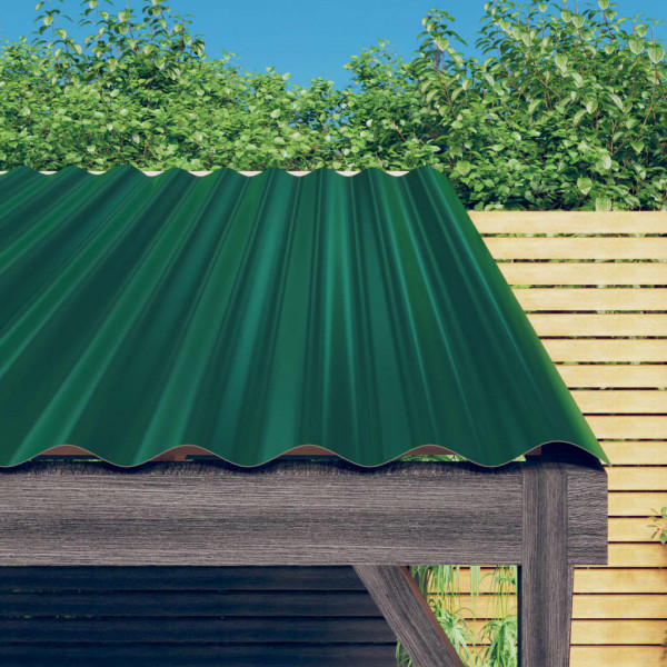 Paneles de tejado 12 unidades acero recubierto verde 80x36 cm D