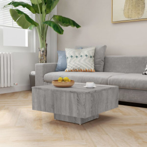 Mesa de centro madera contrachapada gris Sonoma 60x60x31.5 cm D