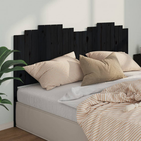 Cabecero de cama madera maciza de pino negro 206x4x110 cm D