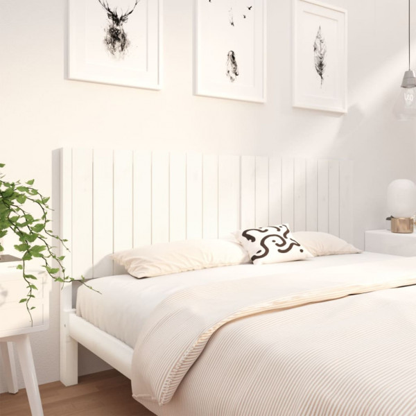 Cabeça de cama madeira maciça de pinho branco 185.5x4x100 cm D