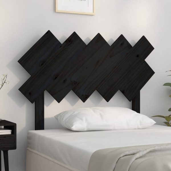Cabeceira de cama em madeira maciça de pinho preto 104x3x80,5 cm D