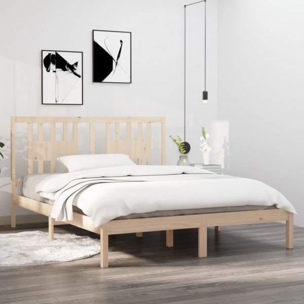 Estrutura de cama em madeira maciça 150x200 cm D