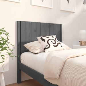 Cabecero de cama madera maciza de pino gris 95.5x4x100 cm D
