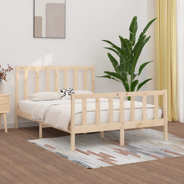 Estructura de cama matrimonial madera maciza 4FT6 135x190 cm D