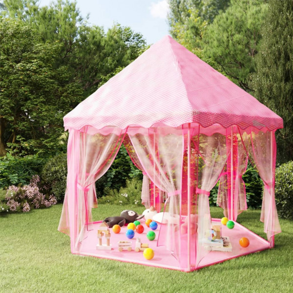 Tenda de brinquedos de princesa com 250 bolas rosas 133x140 cm D