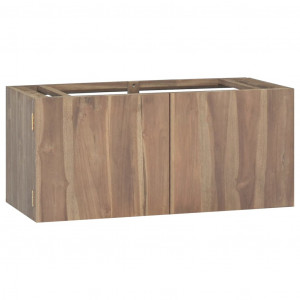 Armario de baño de pared madera maciza de teca 90x39x40 cm D