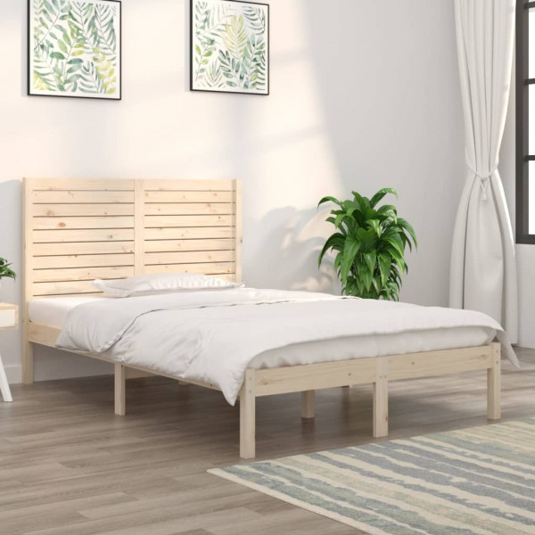Estructura de cama madera maciza 120x190 cm D