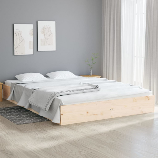 Estructura de cama Super King madera maciza 180x200 cm D