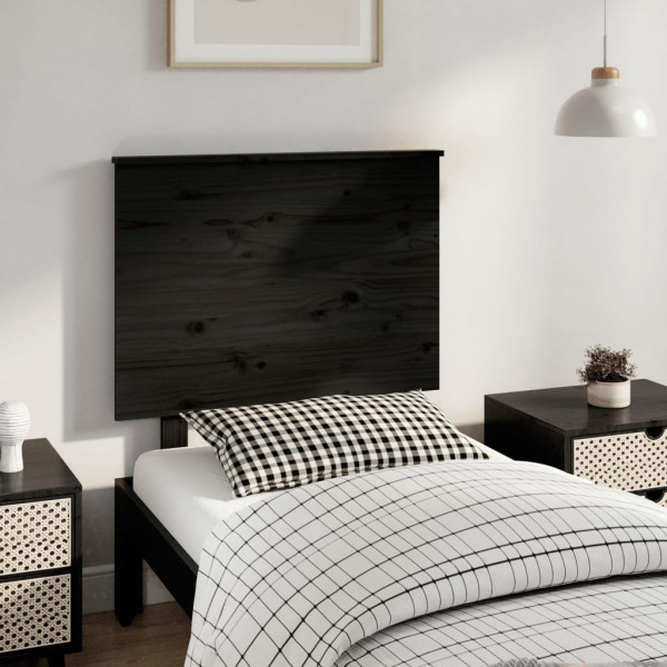 Cabecero de cama madera maciza de pino negro 79x6x82.5 cm D
