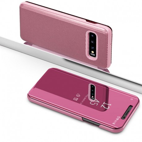 Fundação COOL Capa de Flip para Samsung G973 Galaxy S10 Clear View Pink D