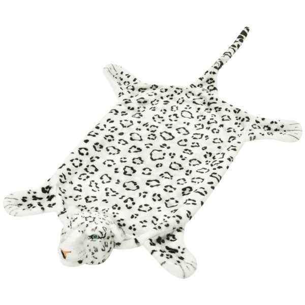 Alfombra afelpada de leopardo 139 cm blanco D