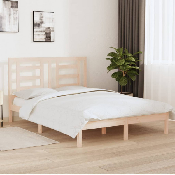 Estrutura de cama em madeira maciça de pinho King Size 150x200 cm D