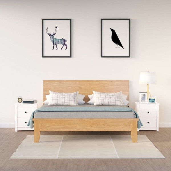 Mesitas de noche 2 uds madera maciza pino blanca 50x35x61.5 cm D