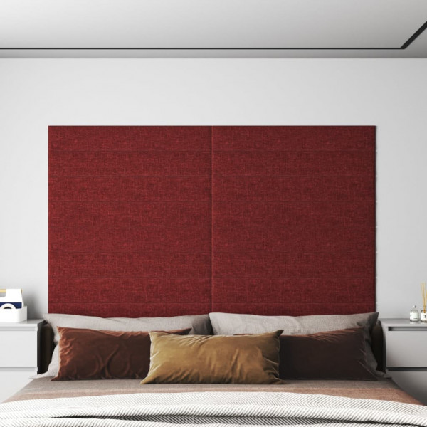Painéis de parede 12 peças tecido vermelho 90x15 cm 1,62 m² D