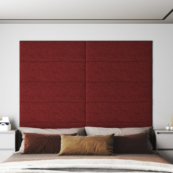 Painéis de parede 12 peças tecido vermelho 90x30 cm 3,24 m² D